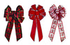 Holiday Trims Wire Bow Assorted Fabric 8.5 inch 1 each (Pack of 12)