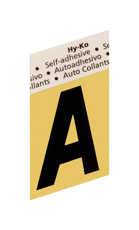 Hy-Ko 1-1/2 in. Black Aluminum Letter A Self-Adhesive 1 pc. (Pack of 10)