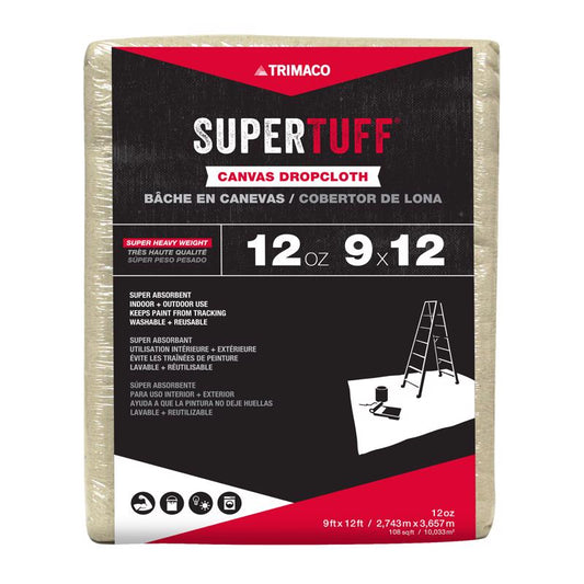 Trimaco Supertuff 9 Ft. W X 12 Ft. L Canvas Drop Cloth 1 Pk