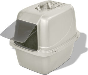 Bandeja cerrada para arena de gato Van Ness, blanca, grande, 19.5 in. de largo X 15.25 in. de ancho X 9.5 in. de alto, con control de olores y filtro - Oferta de la semana