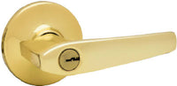 Kwikset  Delta  Polished Brass  Entry Lockset  ANSI/BHMA Grade 3  KW1  1-3/4 in.
