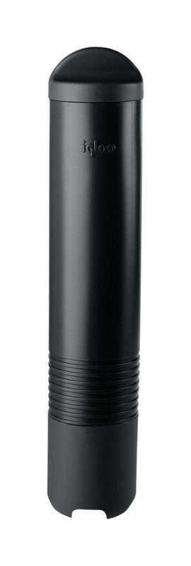 Igloo Black Plastic Reusable Cooler Cup Dispenser 4 to 4.5 oz. Capacity 17.75 Hx3.56 Wx3.81 D in.