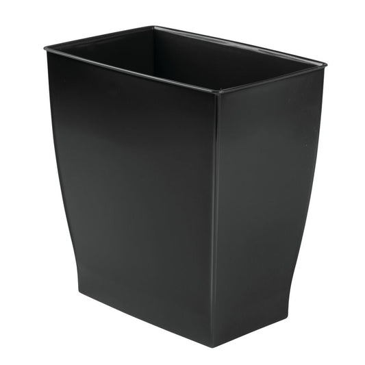 iDesign Mono Black Plastic Rectangular Wastebasket