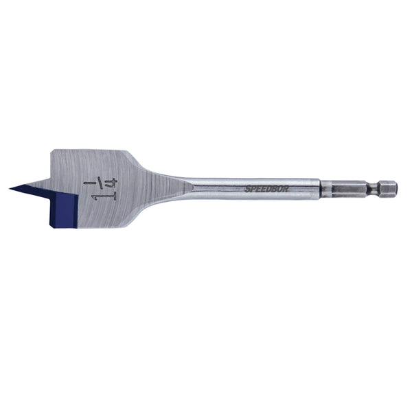 Broca para madera de acero al carbono de 1-1/4 pulg. x 6 pulg. de largo Irwin Speedbor, vástago hexagonal, 1 pieza