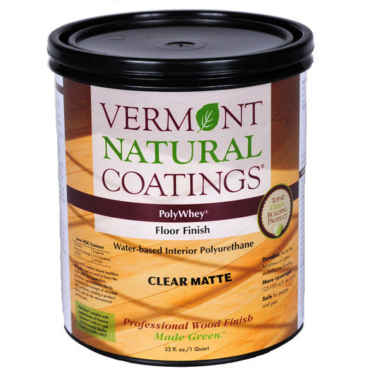 Vermont Natural Coatings PolyWhey Matte Clear Water-Based Floor Finish 1 qt (Pack of 6).