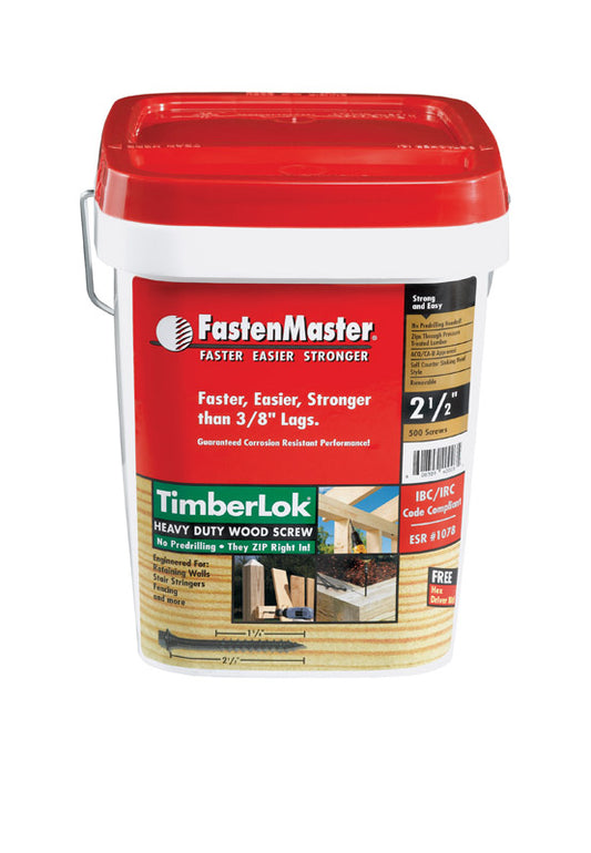 FastenMaster TimberLok No. 10 X 2-1/2 in. L Hex Epoxy Wood Screws 500 pk