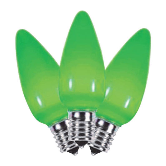 Holiday Bright Lights LED C9 Green 25 ct Replacement Christmas Light Bulbs