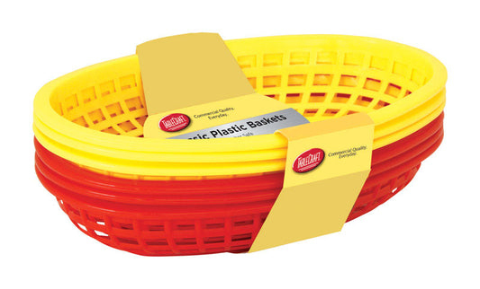 TableCraft Red/Yellow Plastic Food Baskets