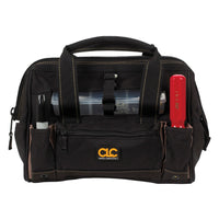 CLC 8 in. W X 9 in. H Polyester Tote Bag with Plastic Tray 21 pocket Black/Tan 1 pc