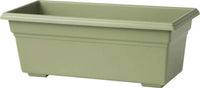 Countryside Flower Box Planter Sage 24 in – Durable Outdoor Plastic Window Box for Flowers, Herbs & Decorative Plants