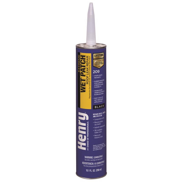 Parche elastómero para techo Henry 209, liso, de caucho negro, 10,1 oz (paquete de 24)