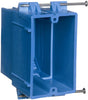 Carlon 22 cu in Rectangle Thermoplastic 1 gang Electrical Box Blue