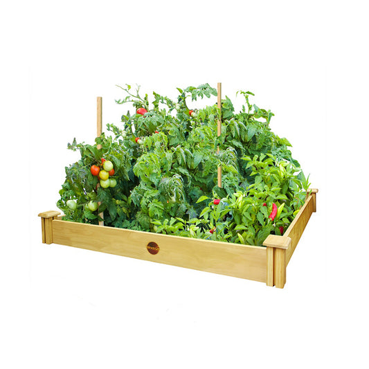 Miracle-Gro Brown Cedar Square Outdoor Elevated Raised Garden Bed Kit 5.5 H x 48 W x 48 L in.