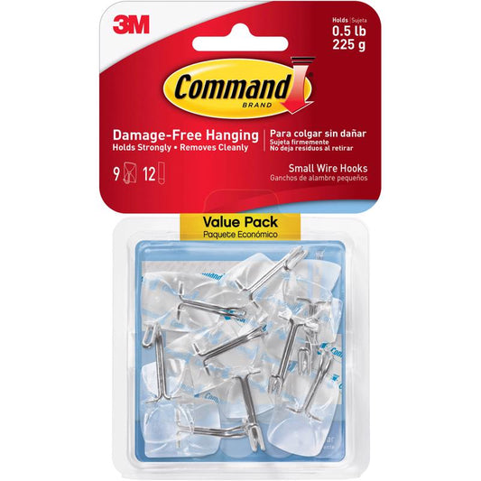 3M Command Small Plastic Hook 1-5/8 In. L 9 Pk (Pack Of 4)