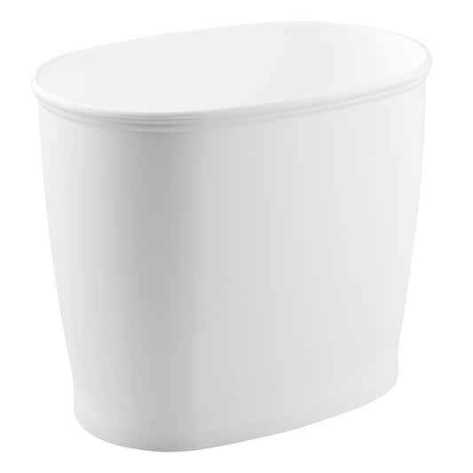 iDesign Kent White Plastic Oval Wastebasket