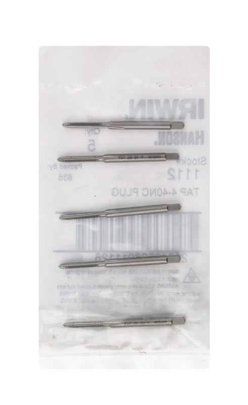 Irwin Hanson High Carbon Steel SAE Plug Tap 4-40NC 1 pc. (Pack of 5)