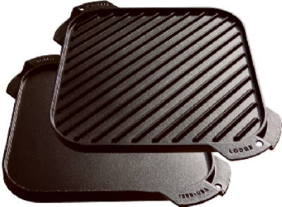 Lodge 10.5 in. L X 10.5 in. W Cast Iron Reversible Griddle