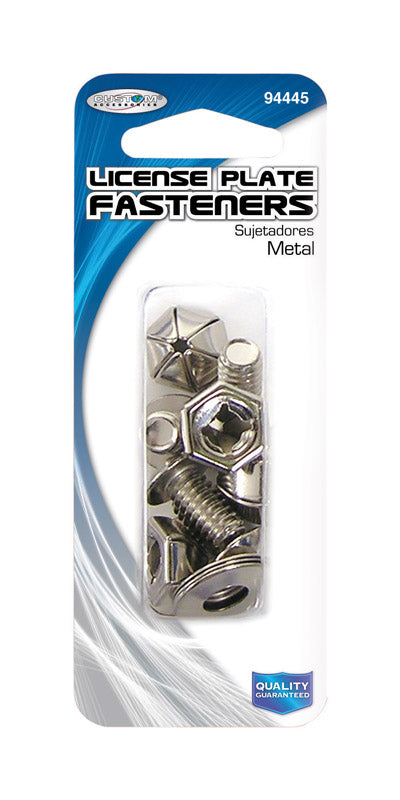 Custom Accessories Silver Metal License Plate Fasteners