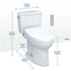 TOTO® Drake® WASHLET®+ Two-Piece Elongated 1.6 GPF Universal Height TORNADO FLUSH® Toilet with S500e Bidet Seat, Cotton White - MW7763046CSFG#01
