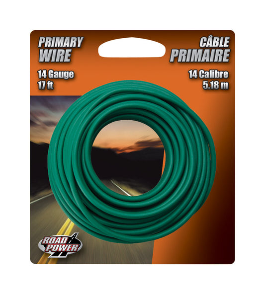 Coleman Cable 17 ft. 14 Ga. Primary Wire Green