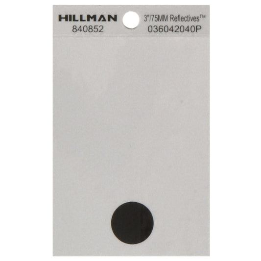 Hillman 3 in. Reflective Black Mylar Self-Adhesive Special Character Period 1 pc (Pack of 6)