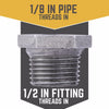 Bk Products 1/2 In. Mpt  X 1/8 In. Dia. Fpt Black Malleable Iron Hex Bushing