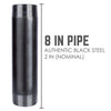 STZ Industries 2 in. MIP each X 2 in. D MIP Black Steel 8 in. L Nipple