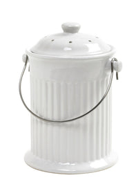 Norpro Nordic White Ceramic Compost Keeper 1 gal - Open Box