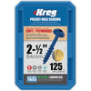 Kreg No. 8 X 2-1/2 in. L Square Blue-Kote Coarse Pocket-Hole Screw 125 pk