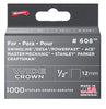Arrow Fastener #608 Galvanized Steel Gray 25 ga. Wide Crown Standard Staples 1/2 L x 3/8 W in.