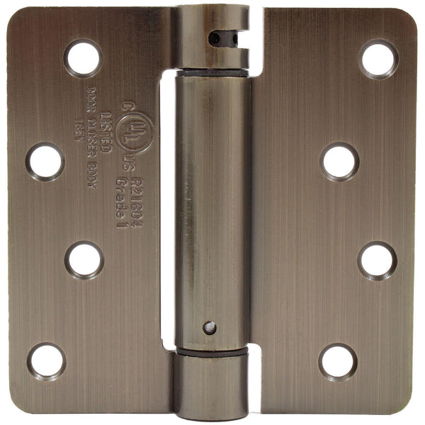 Self-Closing Door Hinge, 4 Inches, 1/4" Radius Corner, Antique Brass by Stone Harbor Hardware