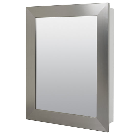 Zenith Products 30.5 in. H X 24.5 in. W X 5.25 in. D Rectangle Brushed Medicine Cabinet/Mirror