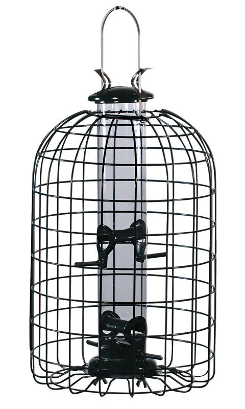 Audubon Wild Bird 1.25 lb Plastic/Wire Caged Tube Bird Feeder 4 ports