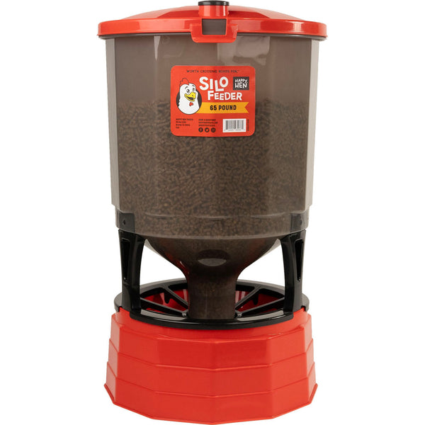 Comedero de silo para gallinas felices