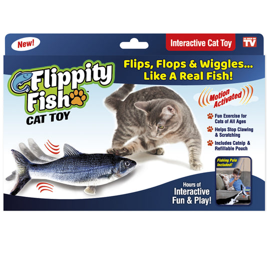 Flippity Fish Built-In Motion Sensor Durable and Non-Toxic Realistic Cat Toy