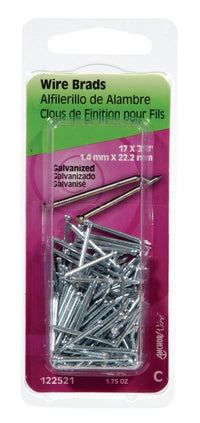 Hillman 17 Ga. x 7/8 in. L Galvanized Steel Brad Nails 1 pk 1.75 oz. (Pack of 6)