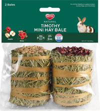 Kaytee Timothy Mini Hay Bale Apple / Rose Natural Small Pet Treat and Chew 7 oz 2 pk