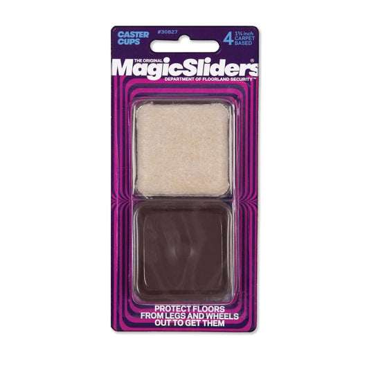 Magic Sliders Plastic Caster Cup Brown Square 1-3/4 in. W X 1-3/4 in. L 4 pk