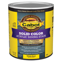 Cabot Solid Tintable 0801 White Base Water-Based Acrylic Siding Stain 1 qt. (Pack of 4)