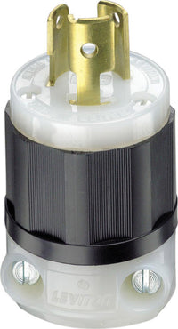Leviton Industrial Nylon Grounding Plug L5-15P 18-10 AWG 2 Pole 3 Wire - Deal of The Week