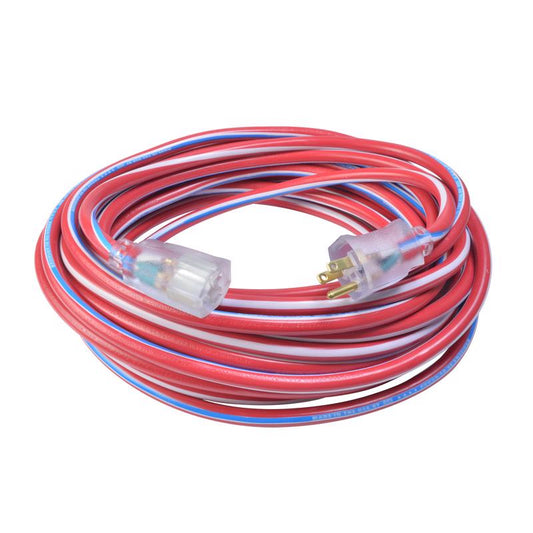 Southwire Wounded Warrior Project Indoor or Outdoor 25 ft. L Blue/Red/White Extension Cord 12/3 SJTW