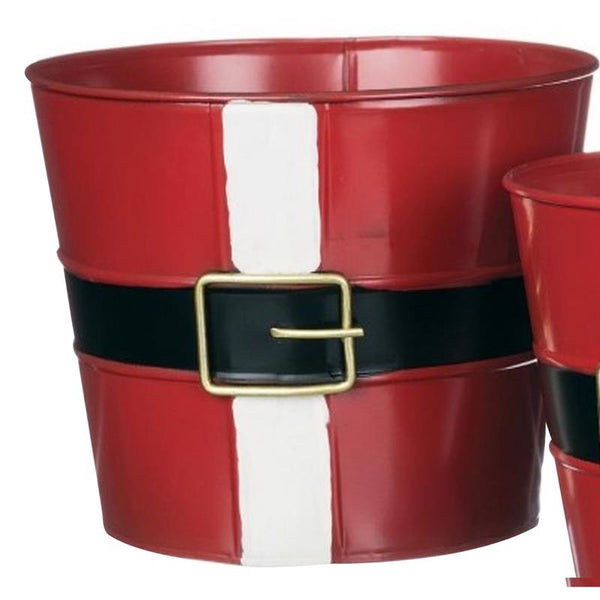 Cinturón de Papá Noel rojo y blanco de Sullivans, decoración de mesa de 10,5 pulgadas (paquete de 8)