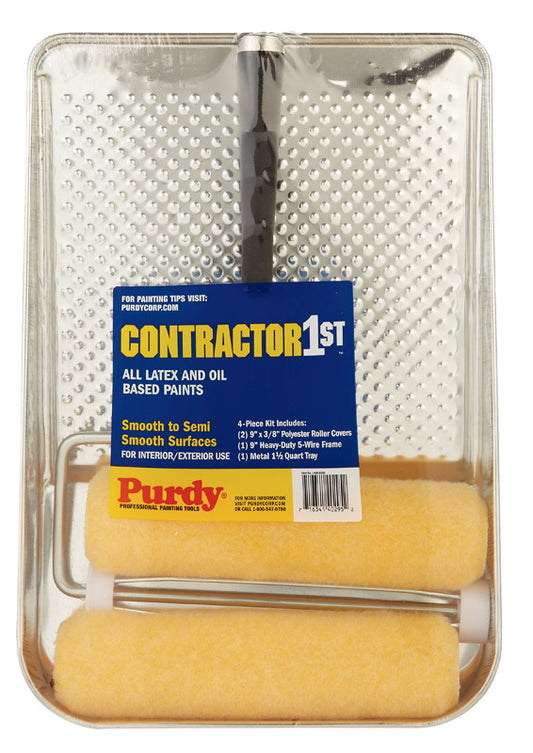Purdy Contractor 1st 9 in. W Regular Paint Roller Kit Threaded End