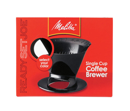 Melitta Ready Set Joe 1-Cup Black Pour-Over Coffee Brewer
