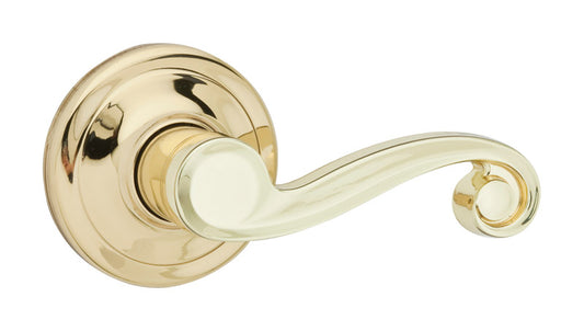 Kwikset Lido Polished Brass Dummy Lever Right Handed