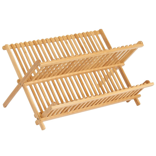 iDesign Brown Bamboo Dish Drying Rack