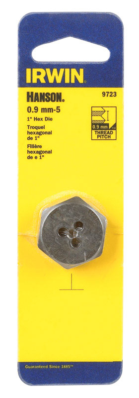 Irwin Hanson High Carbon Steel Metric Hexagon Die 5 - 0.90 mm 1 pc