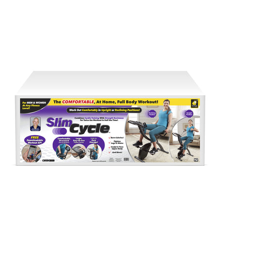 Slim Cycle Black 2-in-1 Fitness Bike 9 L x 17.5 H x 45 W in.