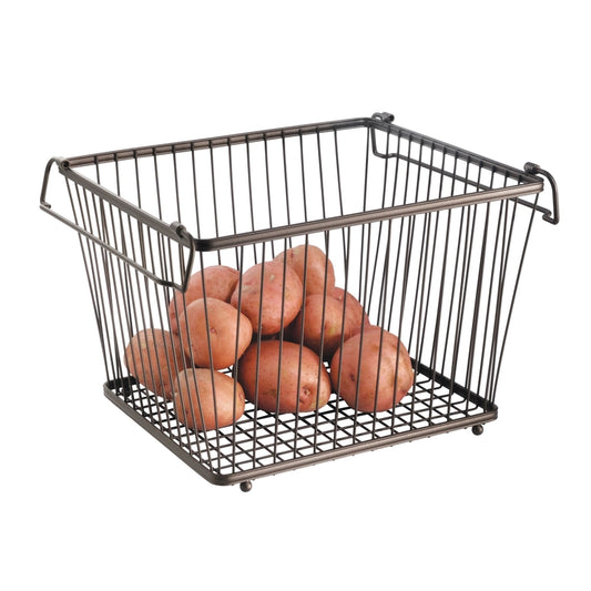iDesign York Lyra 12.3 in. L X 10.7 in. W X 8.5 in. H Brown Wire Basket