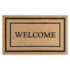 First Concept 18 in. W X 30 in. L Black/Brown Welcome Coir Door Mat